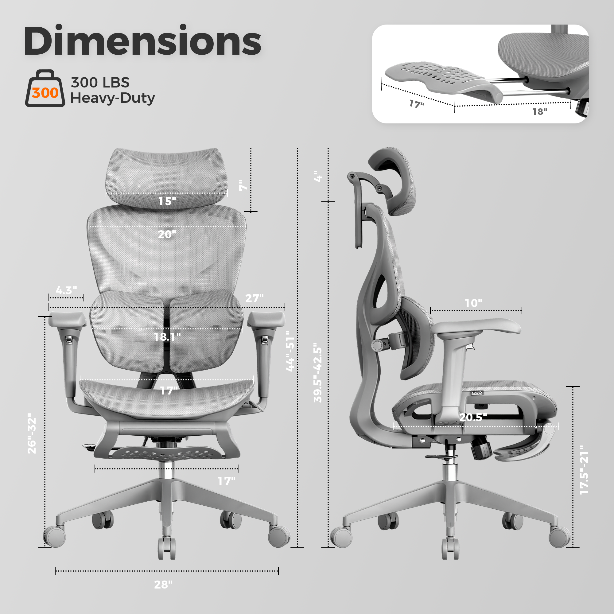 OTO Zenpex Ergonomic Office Chair for Home Office & Gaming - Gray