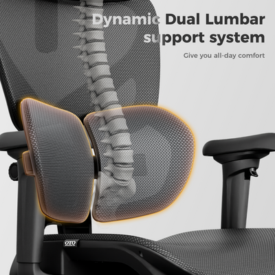 OTO Zenpex Ergonomic Office Chair for Home Office & Gaming - Black