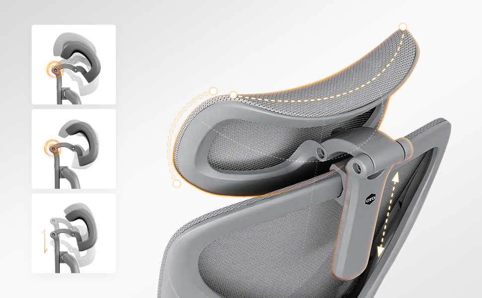 Multi-angle neck support for work and recline.