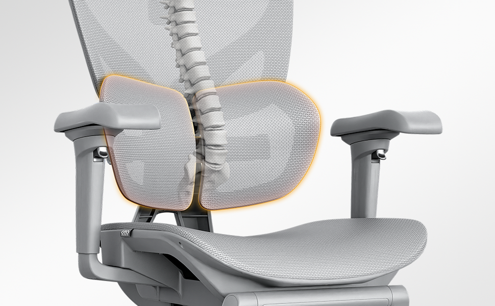 Adaptive lumbar support that moves with your posture.