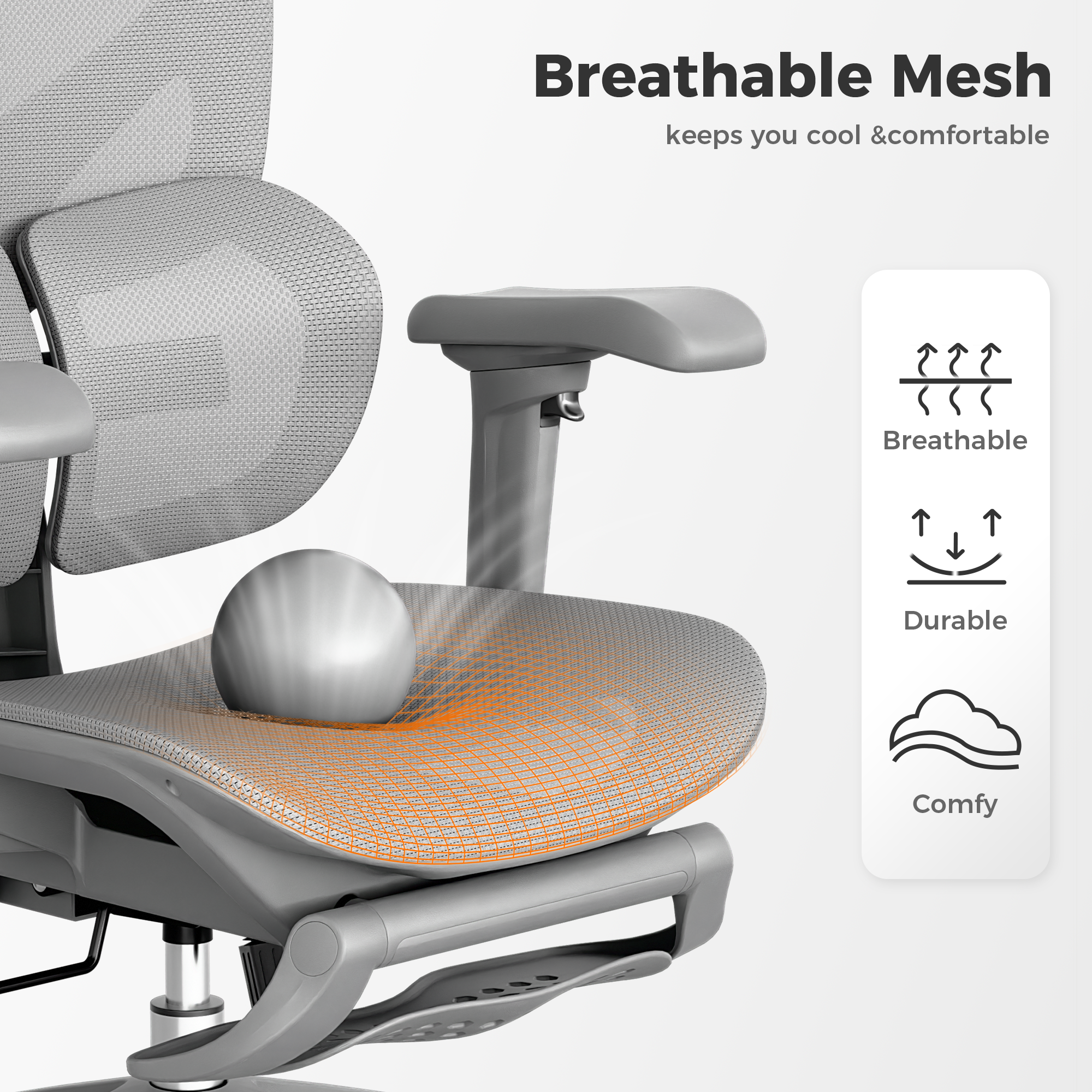 OTO Zenpex Ergonomic Office Chair for Home Office & Gaming - Gray