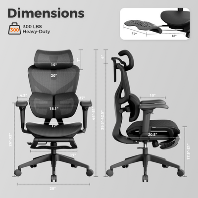 OTO Zenpex Ergonomic Office Chair for Home Office & Gaming - Black