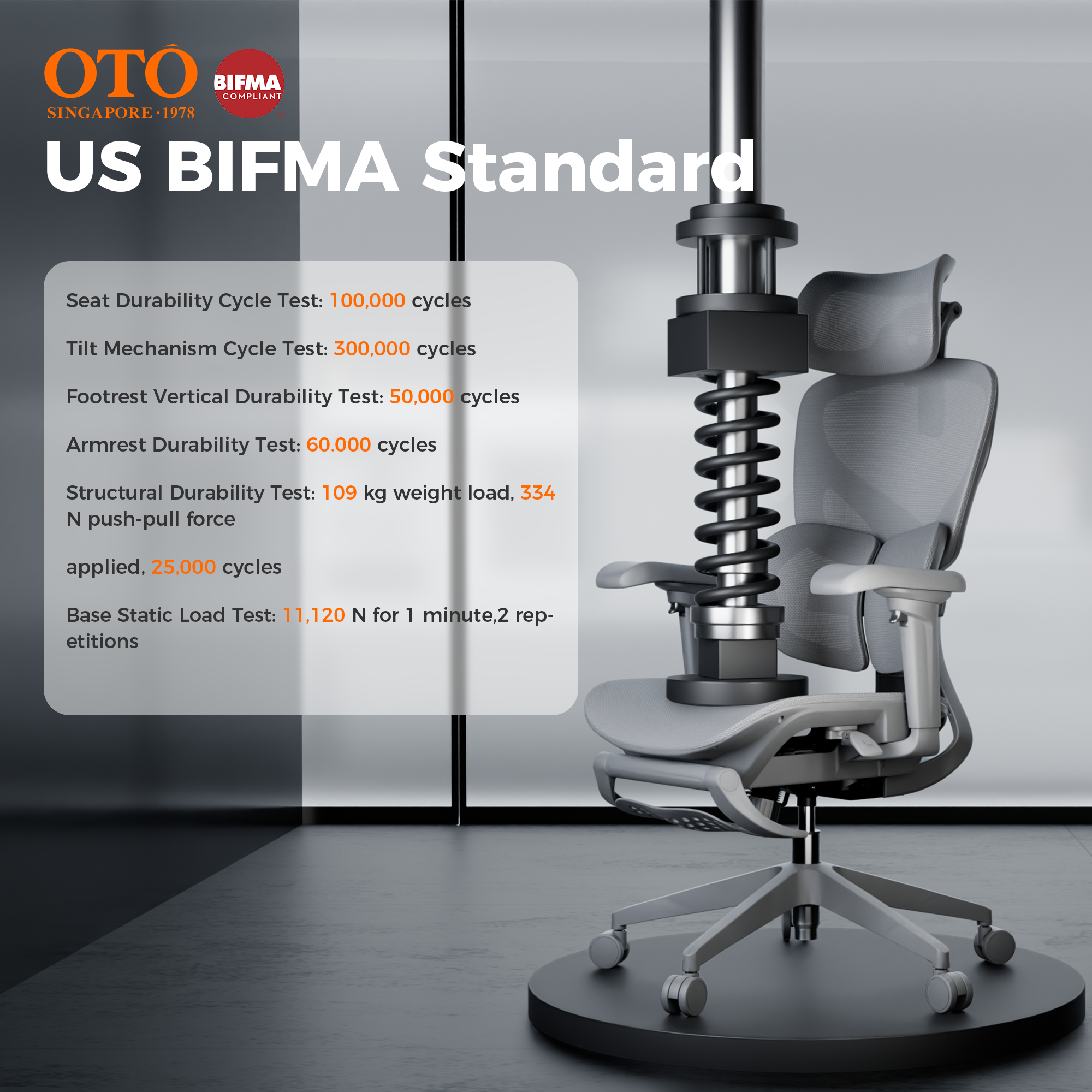 OTO Zenpex Ergonomic Office Chair for Home Office & Gaming - Gray