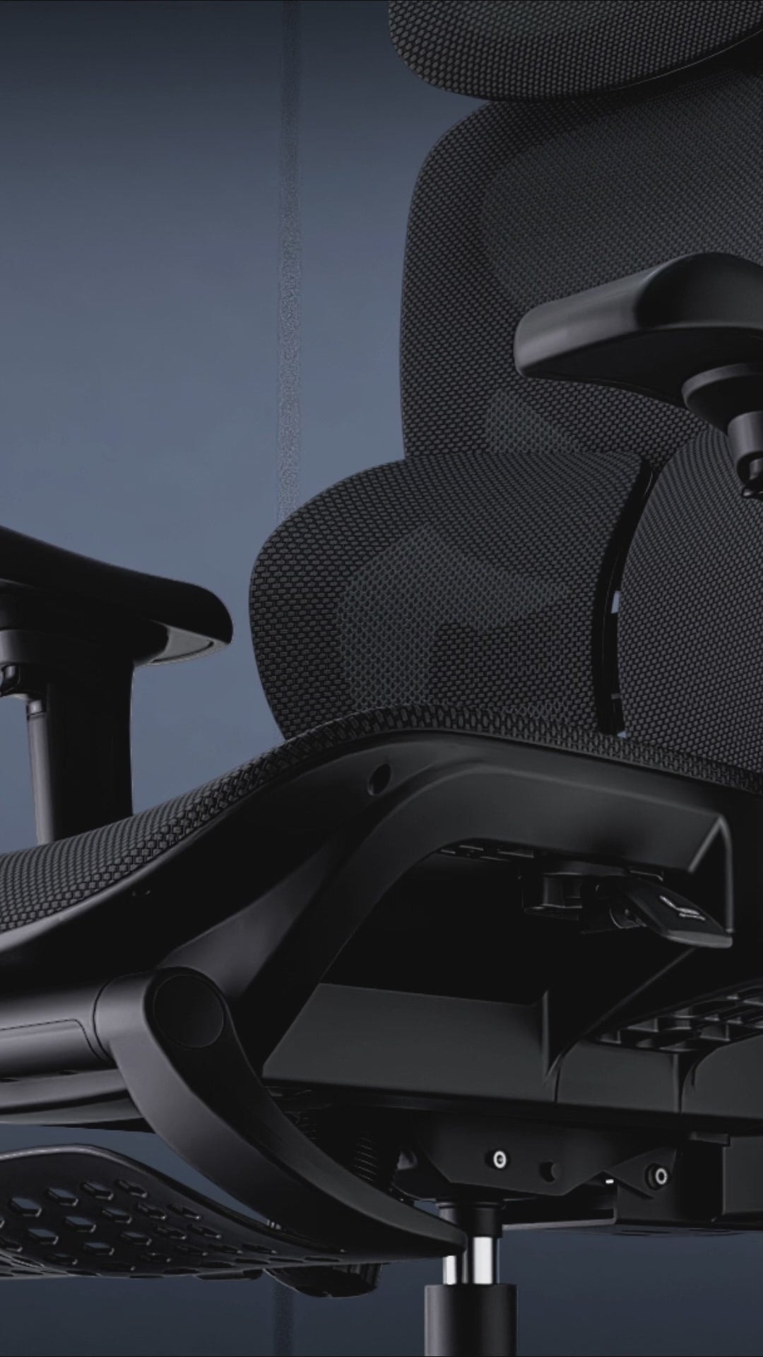 Load video: Zenpex ergonomic office chair in a modern workspace, featuring responsive lumbar support and flexible comfort.